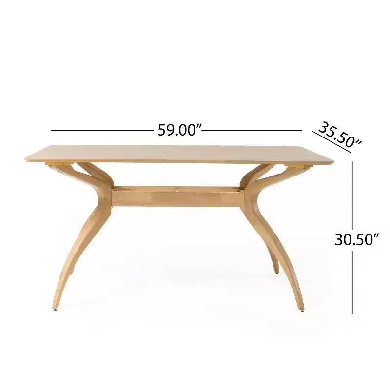 Christopher Knight Home Salli Table à manger rectangulaire - Chêne naturel : 6 places, 150 cm de longueur, Table de cuisine