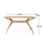 Christopher Knight Home Salli Table à manger rectangulaire - Chêne naturel : 6 places, 150 cm de longueur, Table de cuisine