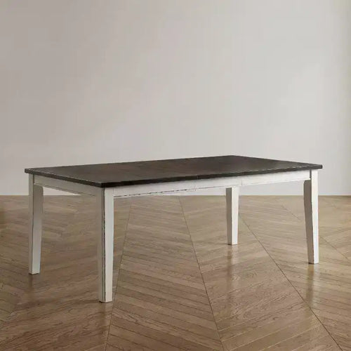 Table de salle à manger avec rallonge papillon Redmond 78 po blanc vieilli/noyer foncé - HOMES: Inside + Out