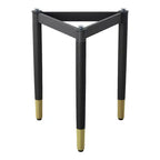 miBasics Shinesun Table d'appoint triangulaire moderne, piètement noir : 21,83 po de hauteur, métal et bois, conception à 3 pieds, assemblage requis