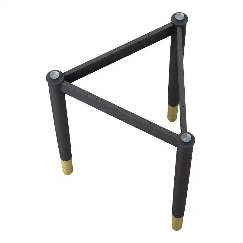 miBasics Shinesun Table d'appoint triangulaire moderne, piètement noir : 21,83 po de hauteur, métal et bois, conception à 3 pieds, assemblage requis