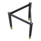miBasics Shinesun Table d'appoint triangulaire moderne, piètement noir : 21,83 po de hauteur, métal et bois, conception à 3 pieds, assemblage requis