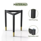 miBasics Shinesun Table d'appoint triangulaire moderne, piètement noir : 21,83 po de hauteur, métal et bois, conception à 3 pieds, assemblage requis