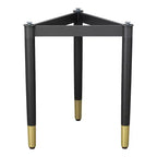 miBasics Shinesun Table d'appoint triangulaire moderne, piètement noir : 21,83 po de hauteur, métal et bois, conception à 3 pieds, assemblage requis
