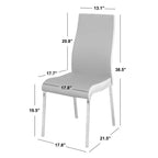 Ensemble de salle à manger rétro 5 pièces Buylateral Torrance avec chaises rembourrées dossier haut Blanc/Chrome/Gris