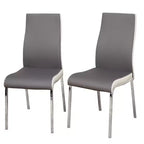 Ensemble de salle à manger rétro 5 pièces Buylateral Torrance avec chaises rembourrées dossier haut Blanc/Chrome/Gris