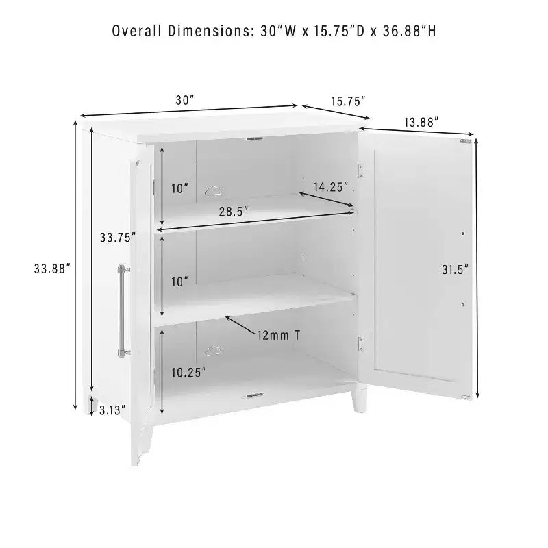 Armoire de cuisine Crosley Roarke de 91 cm, empilable, coloris blanc