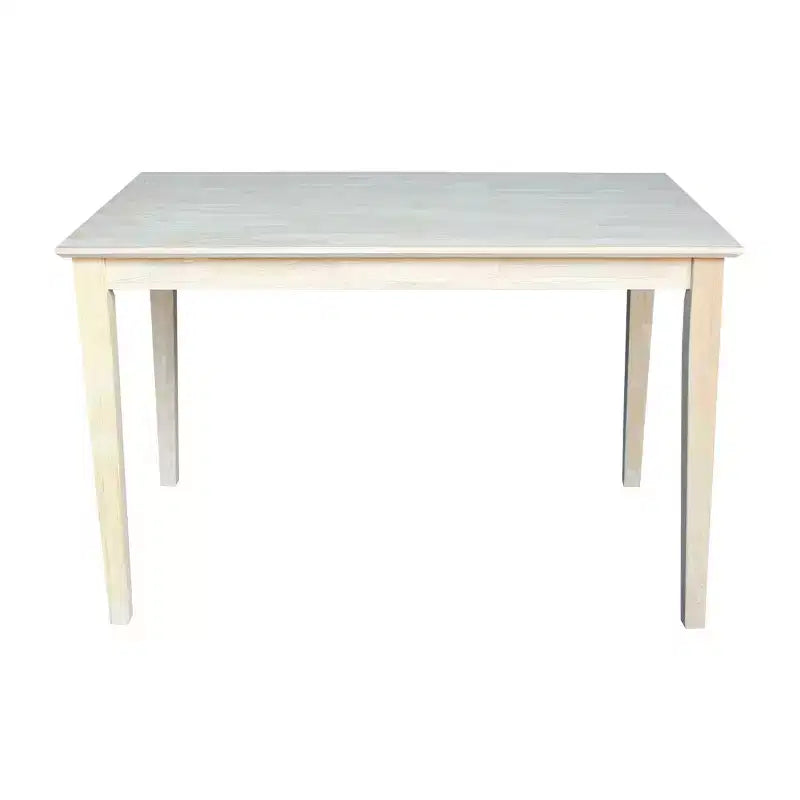 Table de salle à manger en bois massif International Concepts 30 po X 48 po avec pieds Shaker, non finie : style Mid-Century, 6 places
