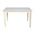Table de salle à manger en bois massif International Concepts 30 po X 48 po avec pieds Shaker, non finie : style Mid-Century, 6 places