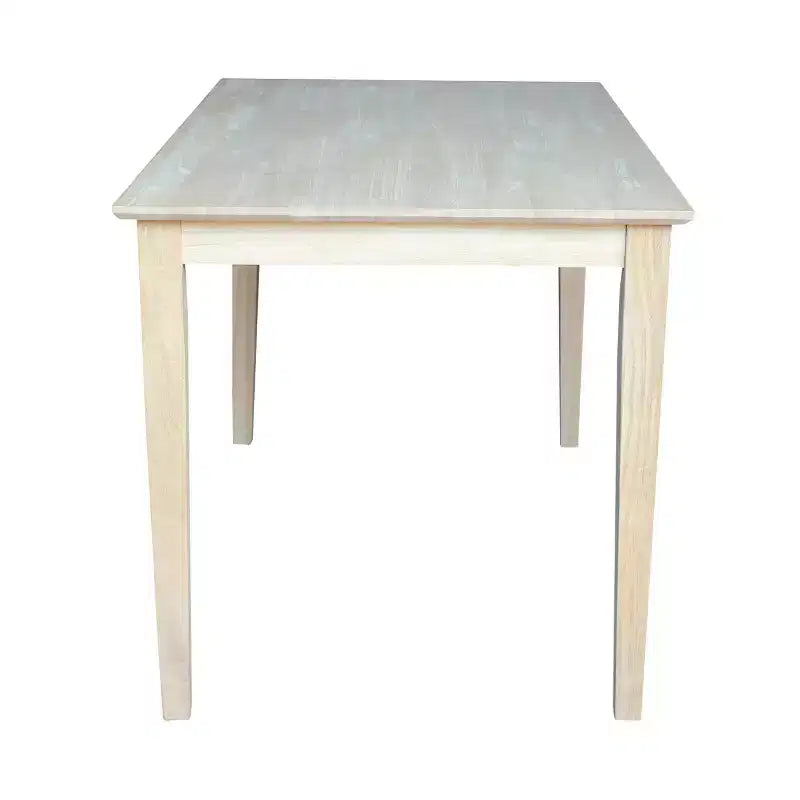 Table de salle à manger en bois massif International Concepts 30 po X 48 po avec pieds Shaker, non finie : style Mid-Century, 6 places