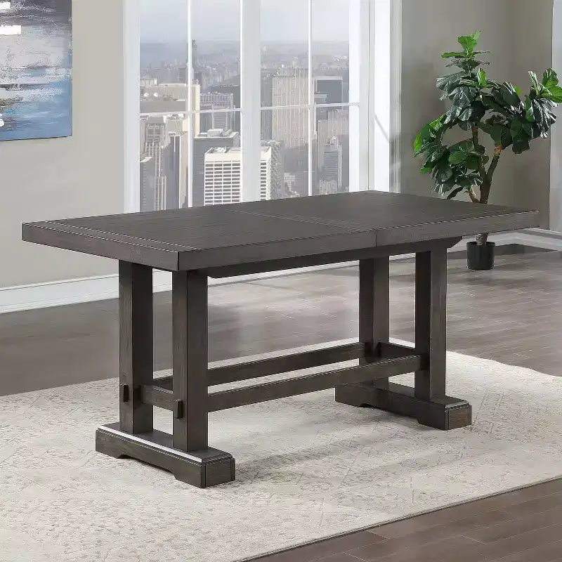 Table à hauteur de comptoir Napa cèdre foncé – Steve Silver Co. : Extensible, 10 places, style rustique