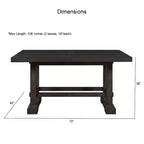 Table à hauteur de comptoir Napa cèdre foncé – Steve Silver Co. : Extensible, 10 places, style rustique