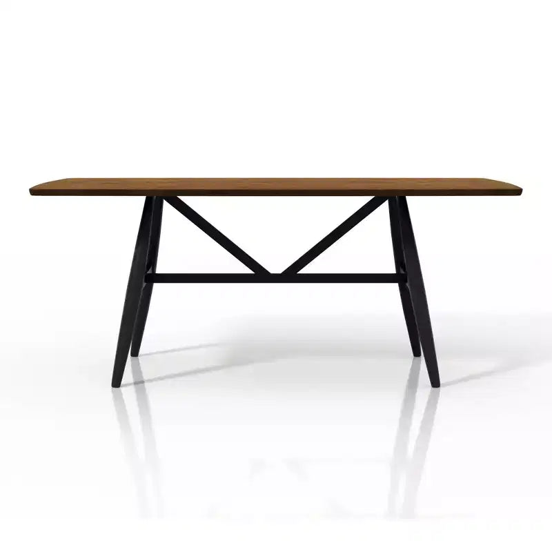 Ensemble de salle à manger 5 pièces Bernst Mid-Century Modern Chêne antique/Noir/Gris - miBasics : Structure en bois d'hévéa, sièges en similicuir