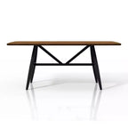 Ensemble de salle à manger 5 pièces Bernst Mid-Century Modern Chêne antique/Noir/Gris - miBasics : Structure en bois d'hévéa, sièges en similicuir