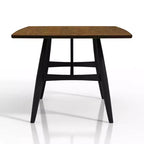 Ensemble de salle à manger 5 pièces Bernst Mid-Century Modern Chêne antique/Noir/Gris - miBasics : Structure en bois d'hévéa, sièges en similicuir