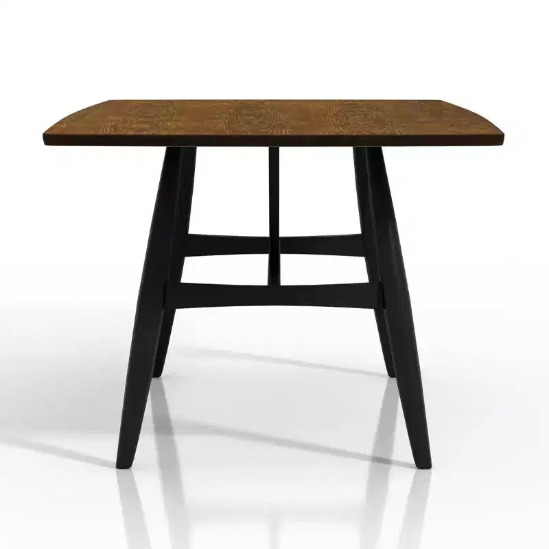 Ensemble de salle à manger 5 pièces Bernst Mid-Century Modern Chêne antique/Noir/Gris - miBasics : Structure en bois d'hévéa, sièges en similicuir