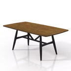 Ensemble de salle à manger 5 pièces Bernst Mid-Century Modern Chêne antique/Noir/Gris - miBasics : Structure en bois d'hévéa, sièges en similicuir