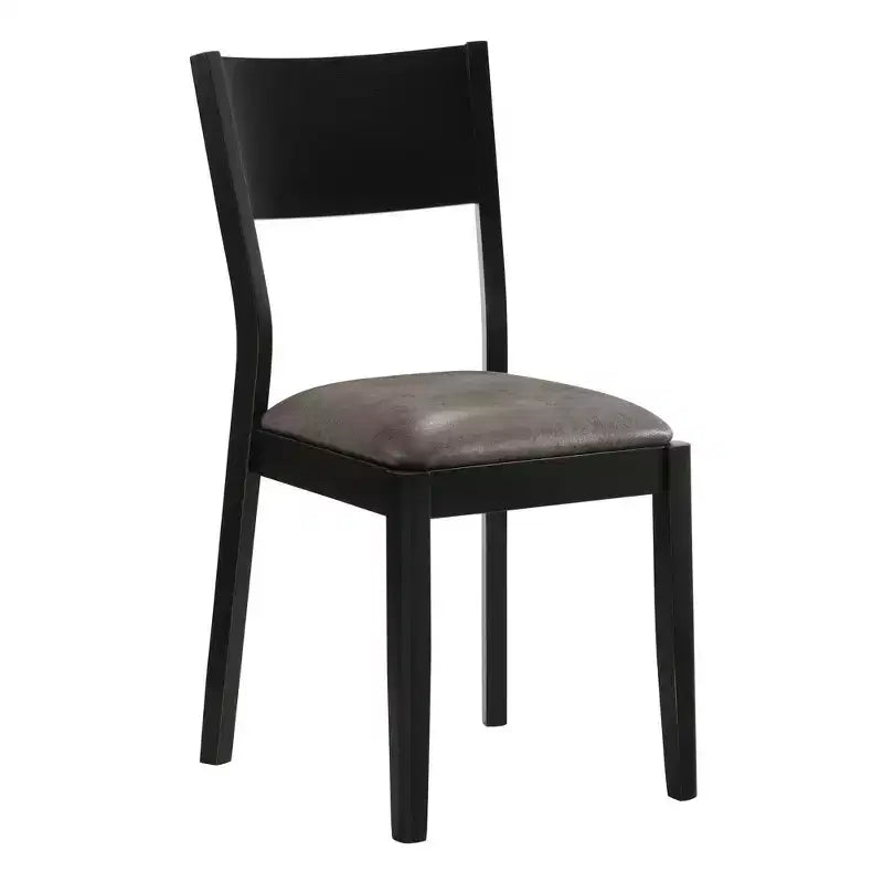 Ensemble de salle à manger 5 pièces Bernst Mid-Century Modern Chêne antique/Noir/Gris - miBasics : Structure en bois d'hévéa, sièges en similicuir