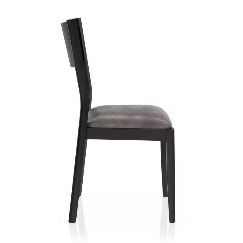 Ensemble de salle à manger 5 pièces Bernst Mid-Century Modern Chêne antique/Noir/Gris - miBasics : Structure en bois d'hévéa, sièges en similicuir