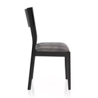 Ensemble de salle à manger 5 pièces Bernst Mid-Century Modern Chêne antique/Noir/Gris - miBasics : Structure en bois d'hévéa, sièges en similicuir