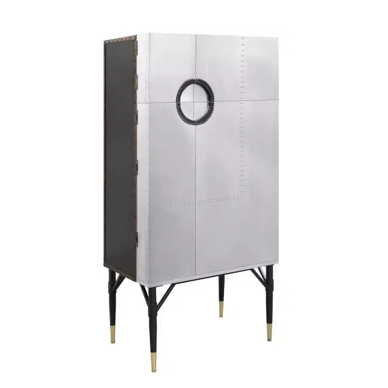 31.5" Yoela Wine Rack Leather and Aluminum - Acme Furniture