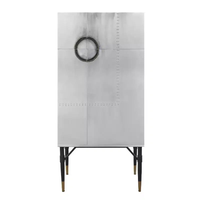 Casier à vin Yoela en cuir et aluminium de 31,5 po - Acme Furniture