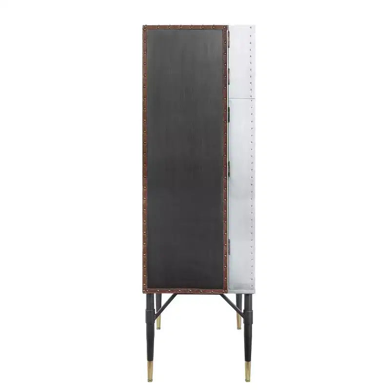 Casier à vin Yoela en cuir et aluminium de 31,5 po - Acme Furniture