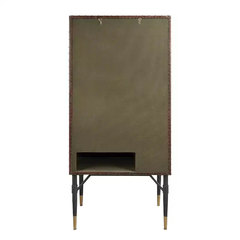 Casier à vin Yoela en cuir et aluminium de 31,5 po - Acme Furniture
