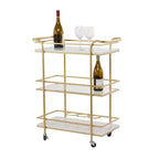Dessertes de bar Glam Marble Doré - Olivia & May : Dessertes de thé de luxe, Aucun assemblage, Cadre métallique