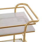 Dessertes de bar Glam Marble Doré - Olivia & May : Dessertes de thé de luxe, Aucun assemblage, Cadre métallique