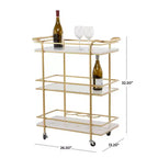 Dessertes de bar Glam Marble Doré - Olivia & May : Dessertes de thé de luxe, Aucun assemblage, Cadre métallique