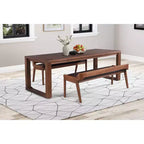 Table de salle à manger extensible Rasmus 89" Châtaigne - Boraam : Acacia massif, 8 places, Style ferme
