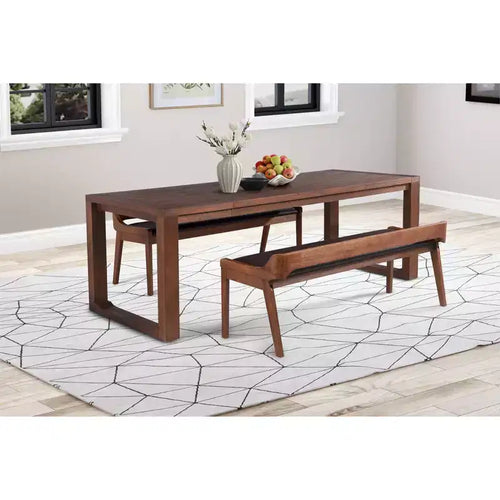 Table de salle à manger extensible Rasmus 89" Châtaigne - Boraam : Acacia massif, 8 places, Style ferme