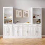 Ensemble buffet et meuble bar 3 pièces Crosley 95" Stanton blanc : Rangement traditionnel, design huche