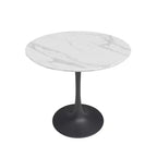 Ensemble de salle à manger 3 pièces Kurv en simili marbre blanc/noir - Jamesdar