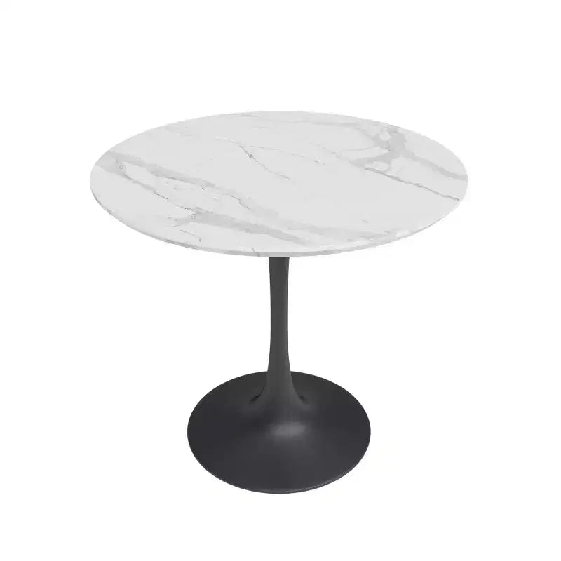 Ensemble de salle à manger 3 pièces Kurv en simili marbre blanc/noir - Jamesdar