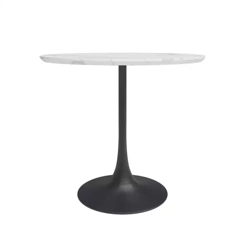Ensemble de salle à manger 3 pièces Kurv en simili marbre blanc/noir - Jamesdar