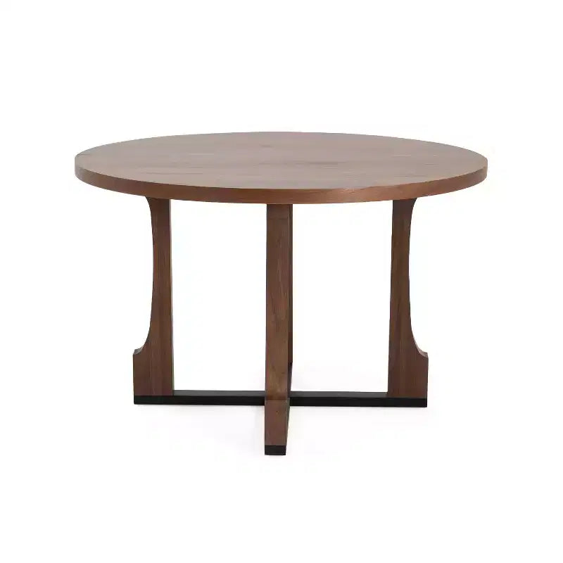 Christopher Knight Home Andrew Table à manger ronde rustique avec cadre entrecroisé, 122 cm, Noyer