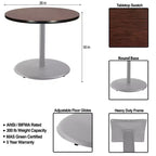 Table à manger ronde 30 po Hampden Furnishings, collection Bennet, gris/acajou