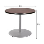 Table à manger ronde 30 po Hampden Furnishings, collection Bennet, gris/acajou