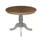 Table ronde piédestal Loraina hauteur de salle à manger 29 pouces Hickory Brown/Stone Gray - International Concepts : bois massif, 4 places