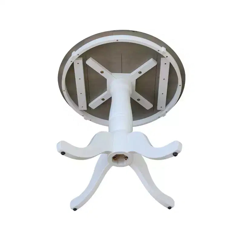 Table à piédestal ronde Ronin de 73,6 cm (29 po) hauteur salle à manger blanc/gris chiné – International Concepts : Bois massif, petit espace