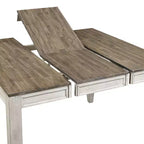 Table haute Abacus Alabaster/Honey - Steve Silver Co. : 91 cm de haut, carrée, 8 places, rallonge papillon