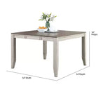 Table haute Abacus Alabaster/Honey - Steve Silver Co. : 91 cm de haut, carrée, 8 places, rallonge papillon
