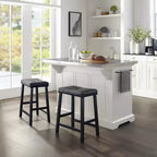 Îlot de cuisine en acier inoxydable Julia avec 2 tabourets, étagère à épices et porte-serviettes - Crosley