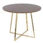 LumiSource Cosmo Wood Dining Table Gold/Walnut
