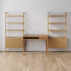 Nathan James Jasper Meuble mural de bureau cannelé en bois marron