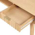 Nathan James Jasper Meuble mural de bureau cannelé en bois marron