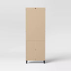 Bibliothèque en matériaux mixtes avec portes Bois naturel – Room Essentials™