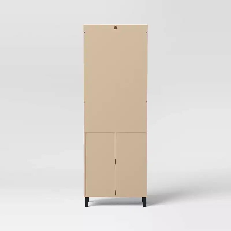 Bibliothèque en matériaux mixtes avec portes Bois naturel – Room Essentials™